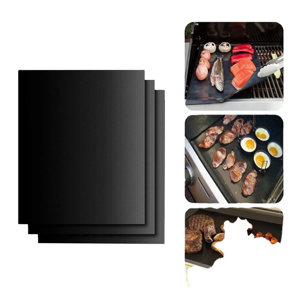 0.3 mm thickness Reusable Fire Proof Food Grade BBQ Mat Grill barbecue mat