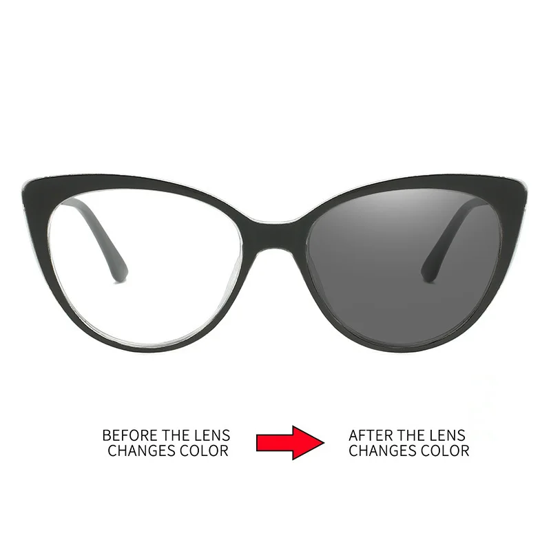 Hot Selling Vintage Leopard Print Photochromic Glass Cat Eye Frame Glasses Anti Blue Blocking Glasses Women Fashion Eyewear