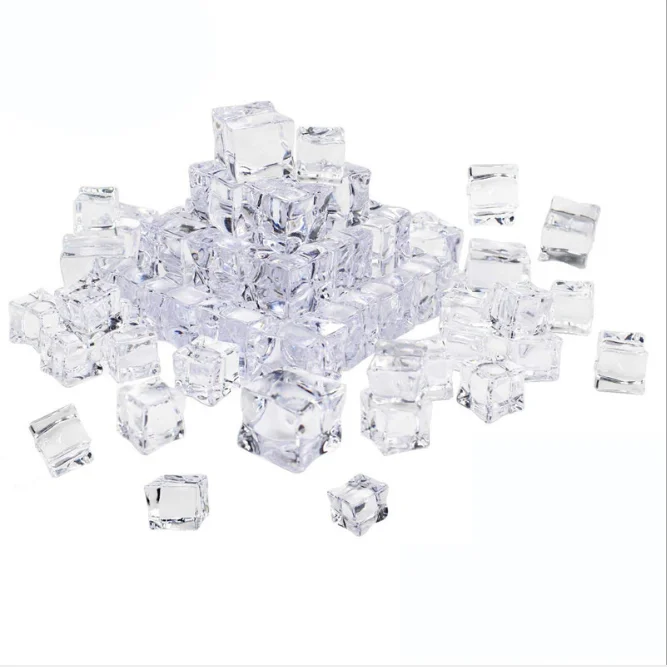 25mm Artificial Ice Cubes Acrylic Plastic Ice Cube For Bar Party Wedding Photography Props