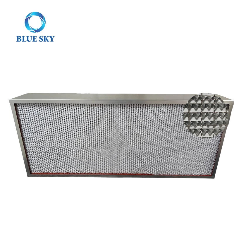 Stainless Steel H13 250 Degree Heat-Resistant High Temperature Resistant Deep Pleated HEPA HVAC Air Filter