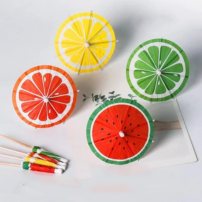 Flower paper small umbrella cocktail fruit snacks cold dishes platter mini art toothpicks decorative art stick