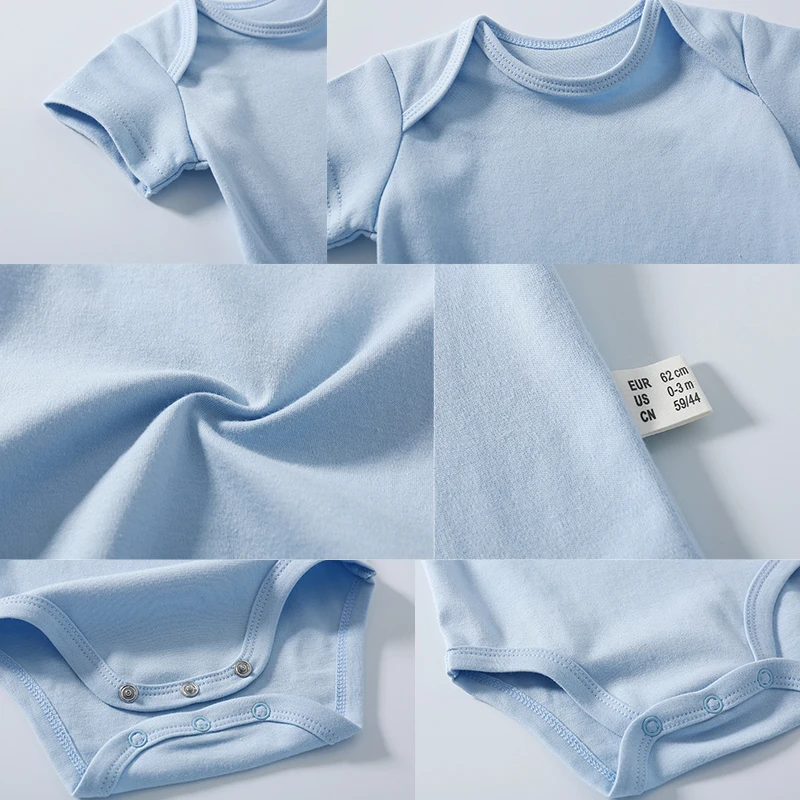 Customization Wholesales solid color blank  Baby Onesie 100%  Cotton Baby boys Clothes New Born Baby Rompers