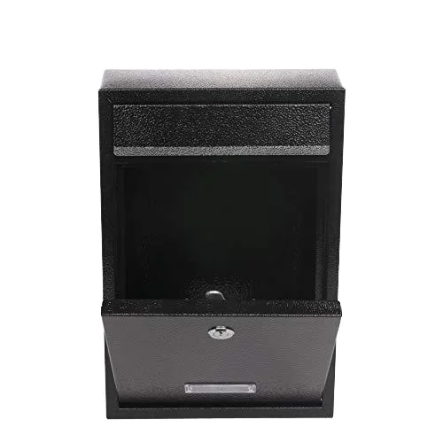 Wall Mount Metal Mail Box Security Drop Box with Transparent Window Letter Box