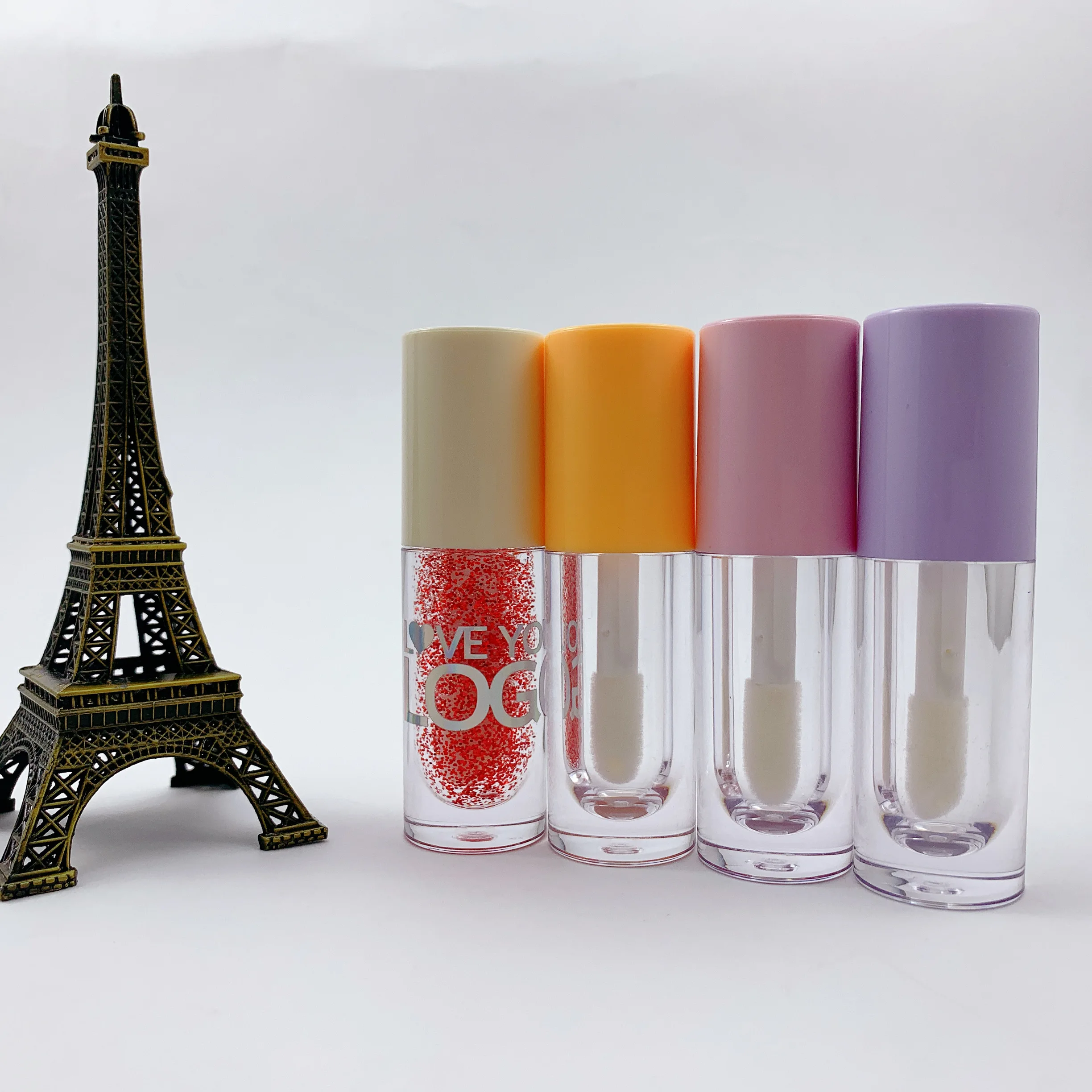 Clear Lip gloss tube Transparent Acrylic Cosmetic Empty Tube Custom Logo empty lip gloss tubes