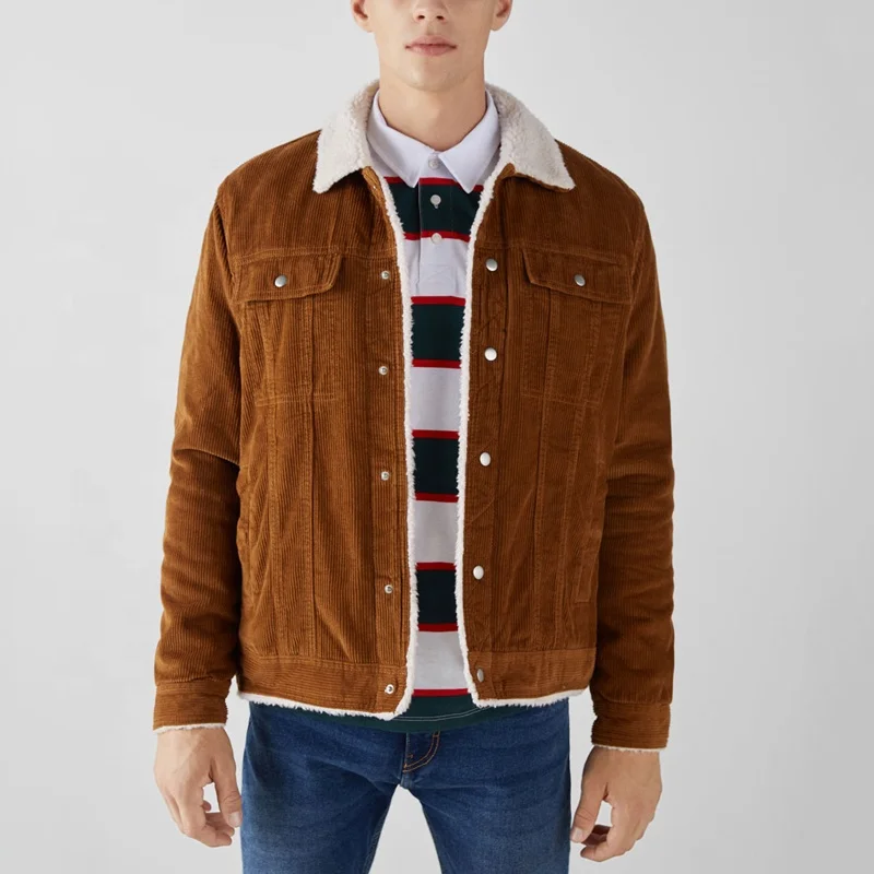 Прямая продажа с фабрики, оптовая продажа, рабочая одежда, зимние куртки, Мужская Вельветовая куртка с меховой подкладкой