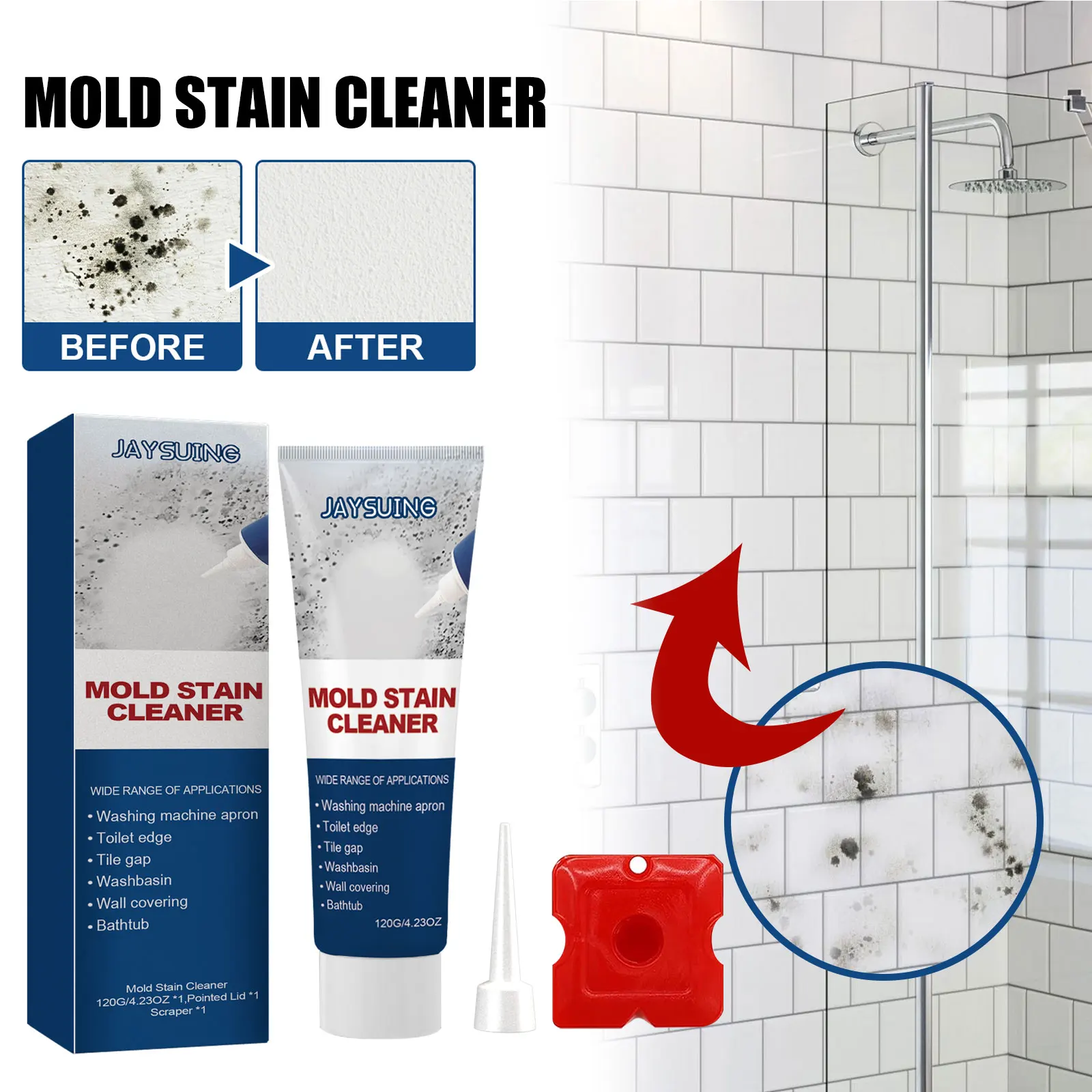 The High-tec JAYSUING Mold Stain Cleaner Mildew Stain Remover
