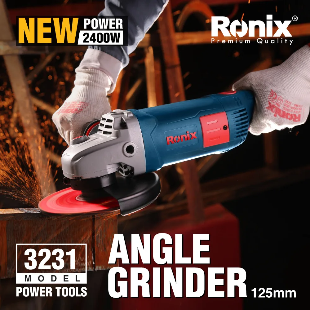 Ronix Angle Grinder 3231 180mm 2400W Portable Wood Steel Metal Angle Grinder Cutting Grinding Tools Cutter Machine