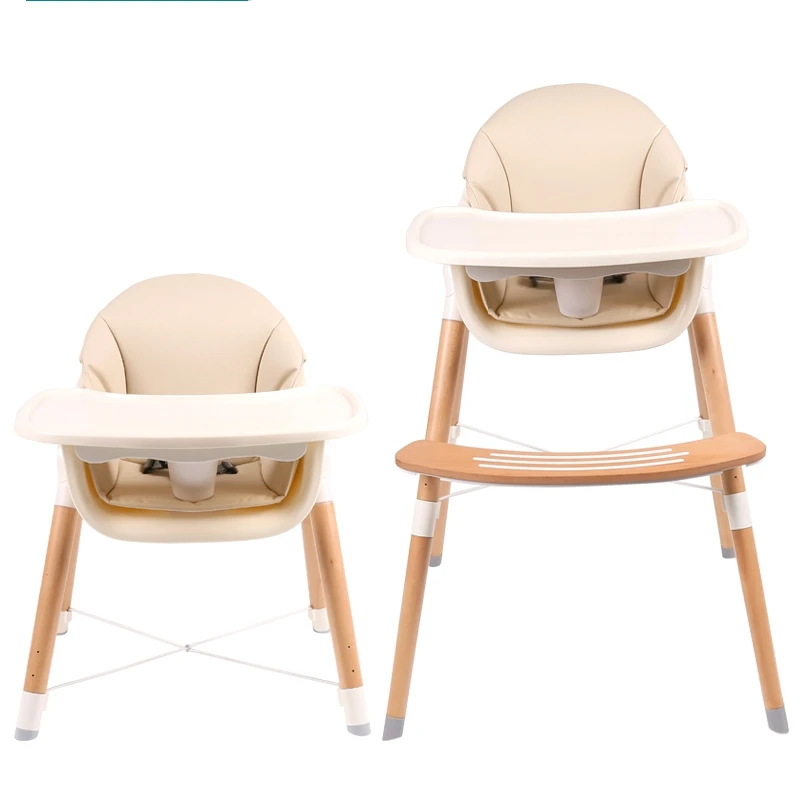 Baby Wood High Chair with Adjustable height and Rocker function for feeding