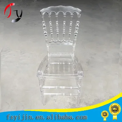 Use Commercial Transparents Grade Resin Crystal wedding Napoleon Chair