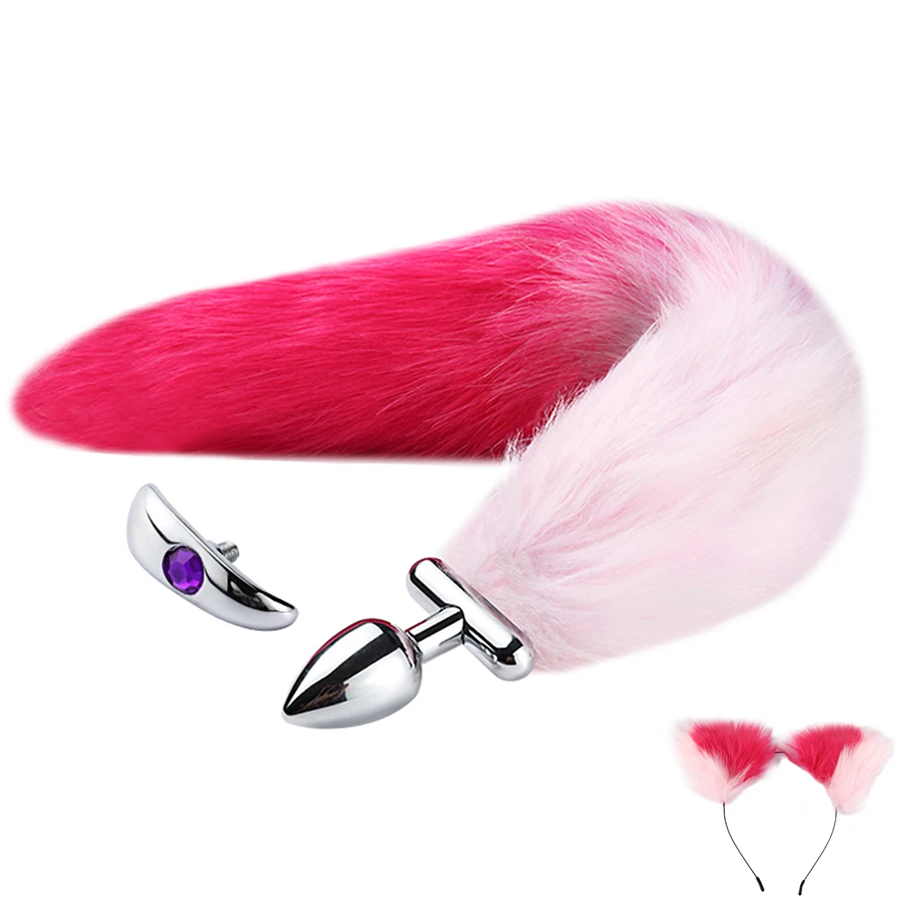 Faux Fur Metal Anal Plug Cat Ear DDLG ABDL Fox Tail Butt Plug