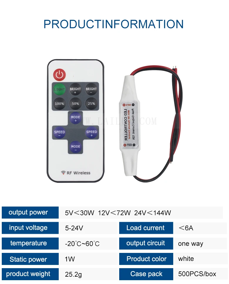 DC5-24V 11 keys wireless mini RF remote control switch single color dimmer LED light strip wireless dimming controller