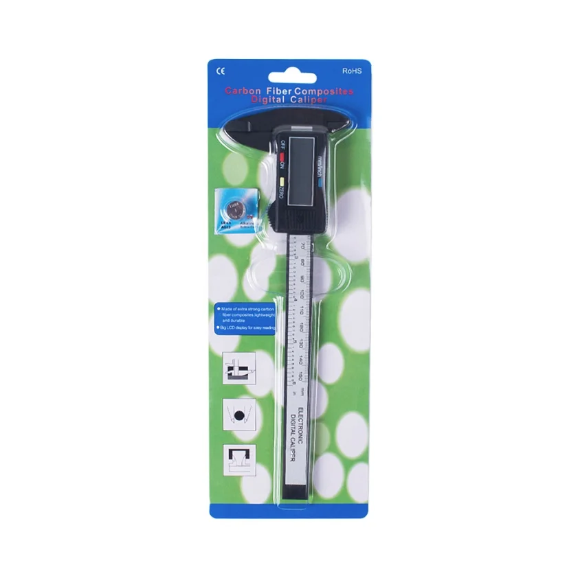 Electronic Vernier Caliper 150mm Microblading Measuring Tool Black Microblading Eyebrow Measuring Ruler