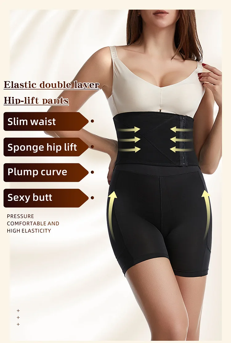 Factory Price Women Fajas Colombianas Colo Invisible Tummy Control Body Shaper Hip Padding Shapewear Butt Lifter Shorts