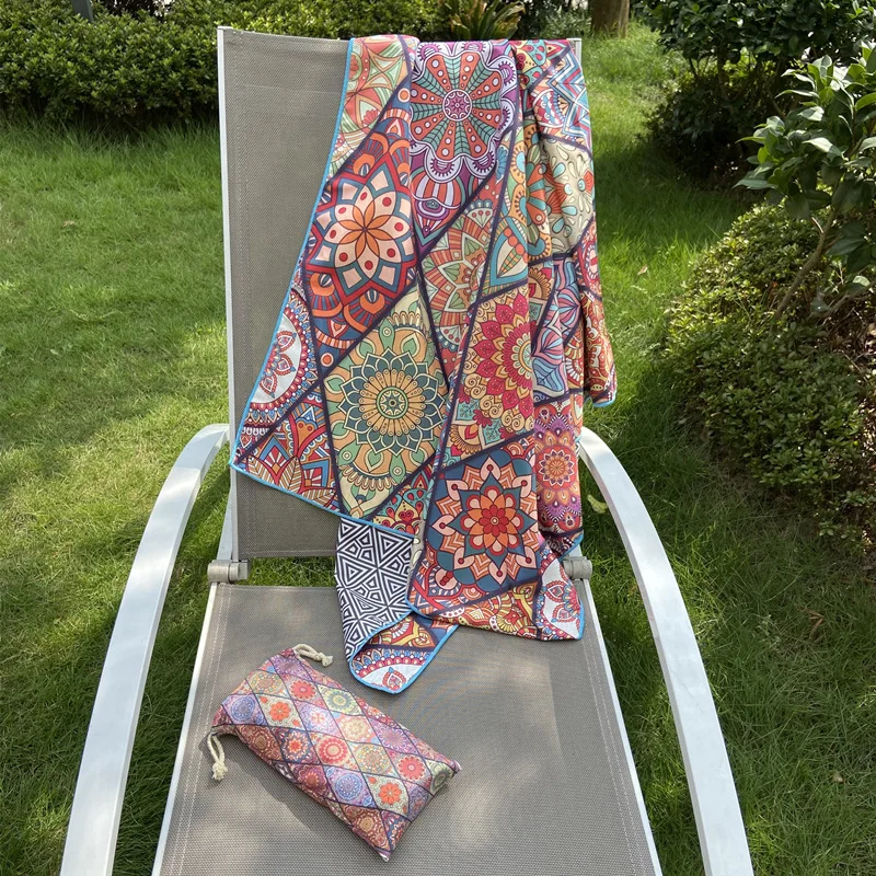 RPET Recycled Material Waffle Ultra-Absorbent Beach Towel With Logo