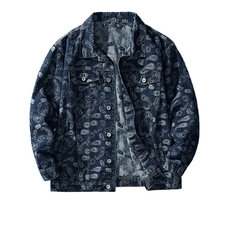 SKYKINGDOM Autumn New Arrivals Large Size Loose Denim Jackets Male Trendy Casual Printing Fashion Mens jackets