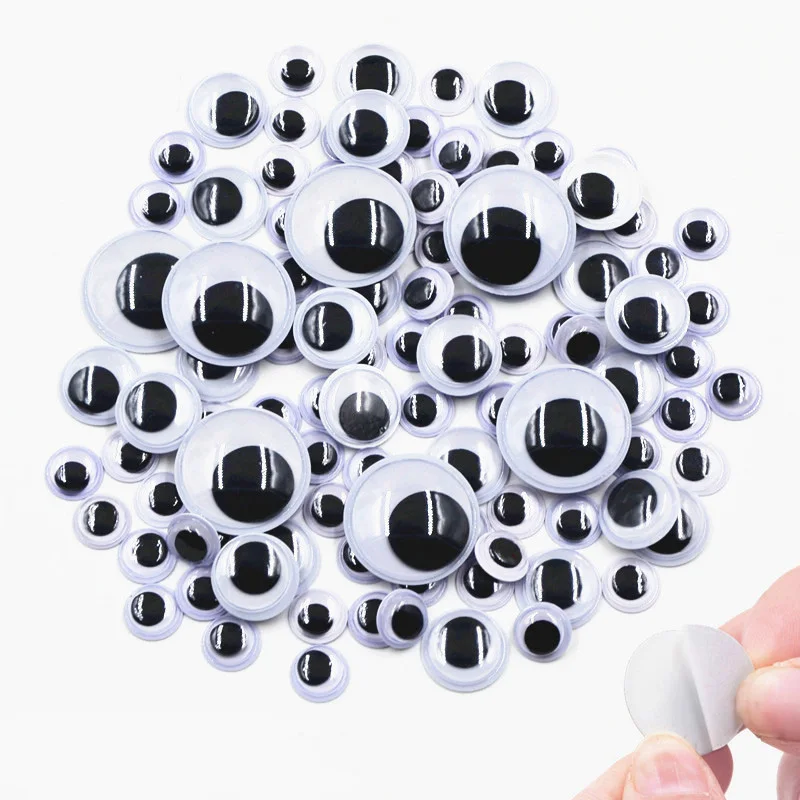 6mm 8mm 10mm 12mm 15mm 18mm 20mm 25mm 35mm self sticking eyes for craft Plush Toy Googly Moving Eyes