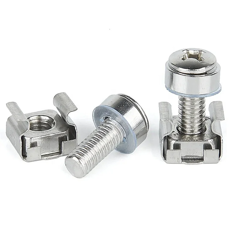 50-Pack M6 x 16mm Computer Rack Mount Cage Screws and Nuts & Washers for Rack Mount Server Cabinet