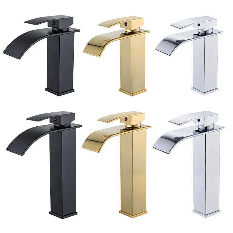 LULUMOM Origin Factory Modern Gold Waterfall Basin Faucet Stainless Steel Bathroom Faucets Sinks Mixer Tap Torneira Banheiro