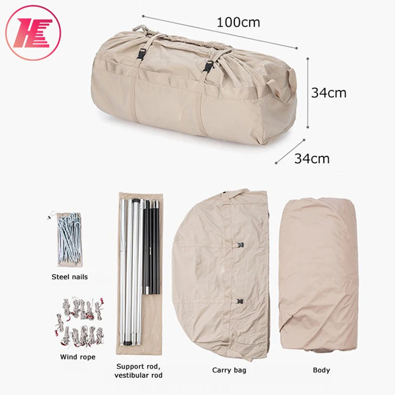 Portable Waterproof Camping Pyramid Teepee Tent Hiking Hunting Camping Tent