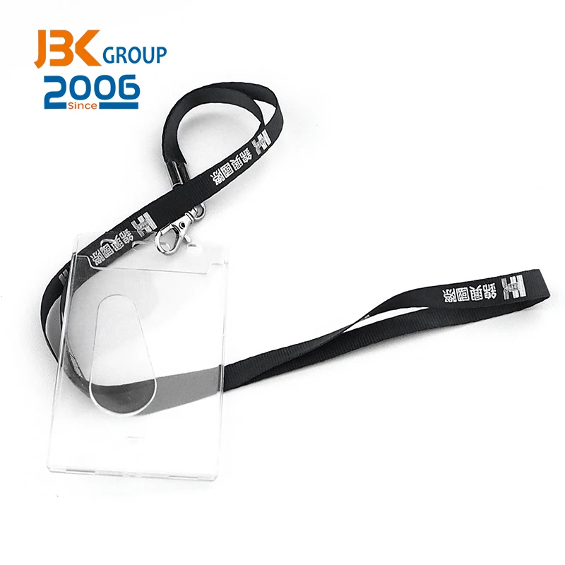  Оптовая продажа высокое качество индивидуальный дизайн полиэфирный шнурок для удостоверения личности пластиковый держатель бейджей с прозрачным чехлом карт