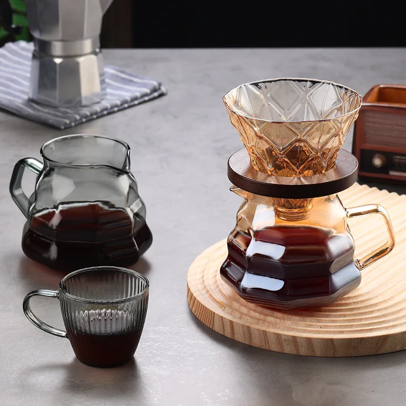 High Borosilicate Glass Hand Brew Coffee Pot Teapot 200/400ml Transparent Glass Direct Drinking Manual Coffee Maker with Glass