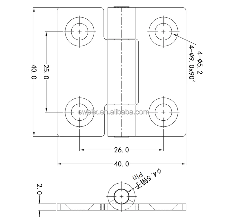 Swelix HT3136 SUS304 китайский завод 2 5 дюймов 304 из нержавеющей стали дверные петли