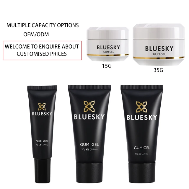 Bluesky  oem odm extend gelpolish 8g/5g/30g nail extensions glue wholesale natural colors acrylic poly gel