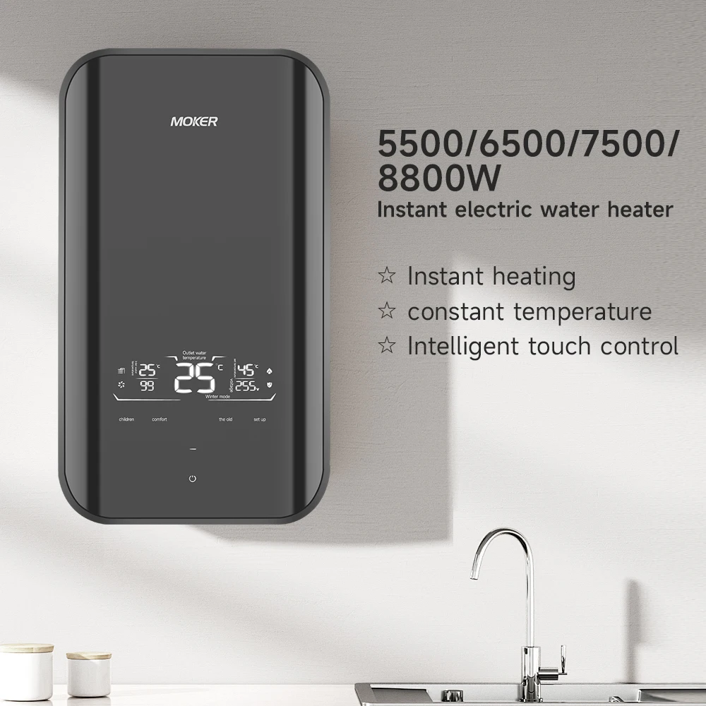 Professional 8800W 12KW Tankless Water Heater Instant Electric Geyser Bathroom Home Hotel Sink Kitchen Electric Shower Heater