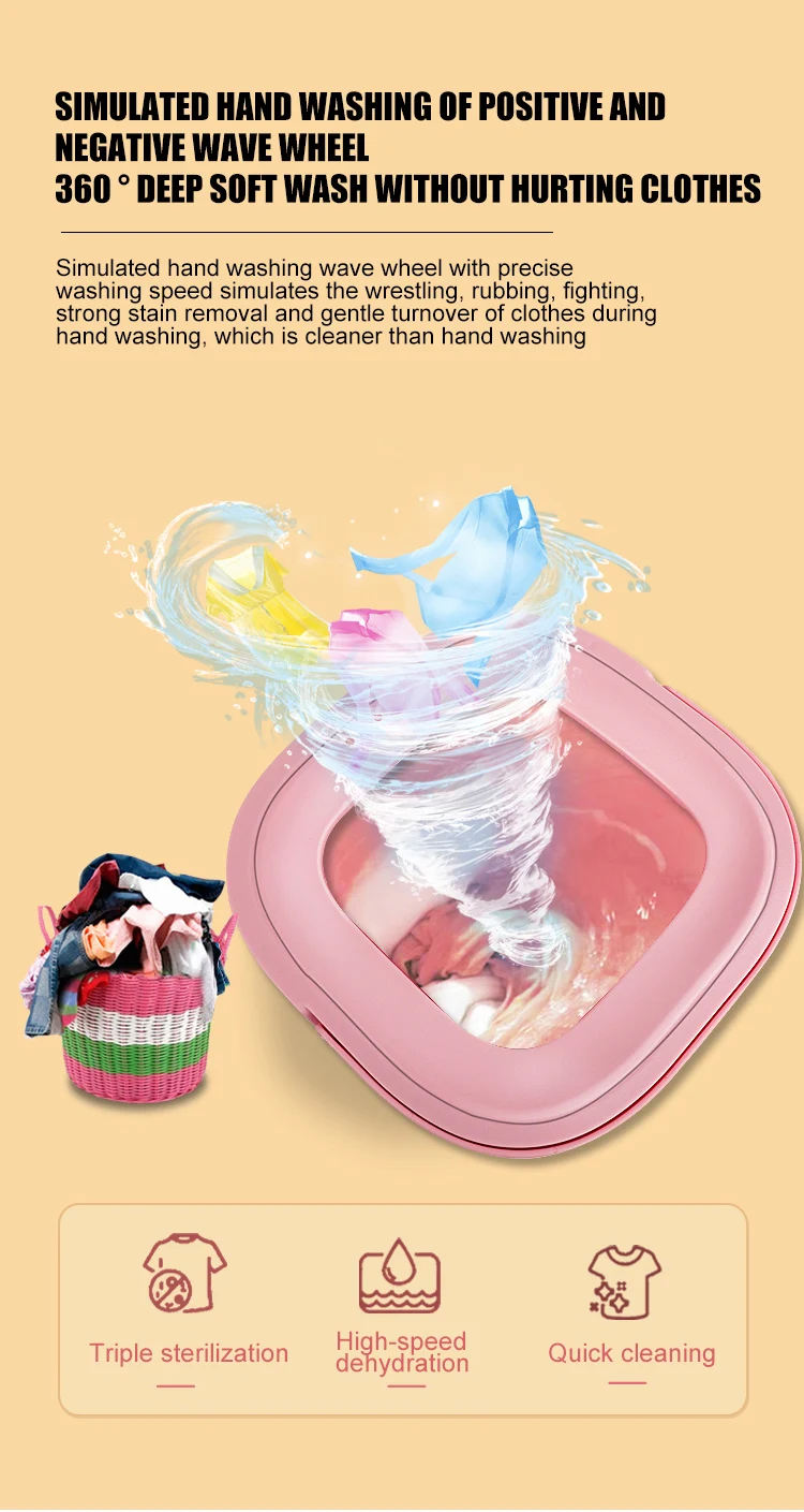 Mini Portable Folding Washer and Dryer Small Foldable Washing Machine for Baby Clothes