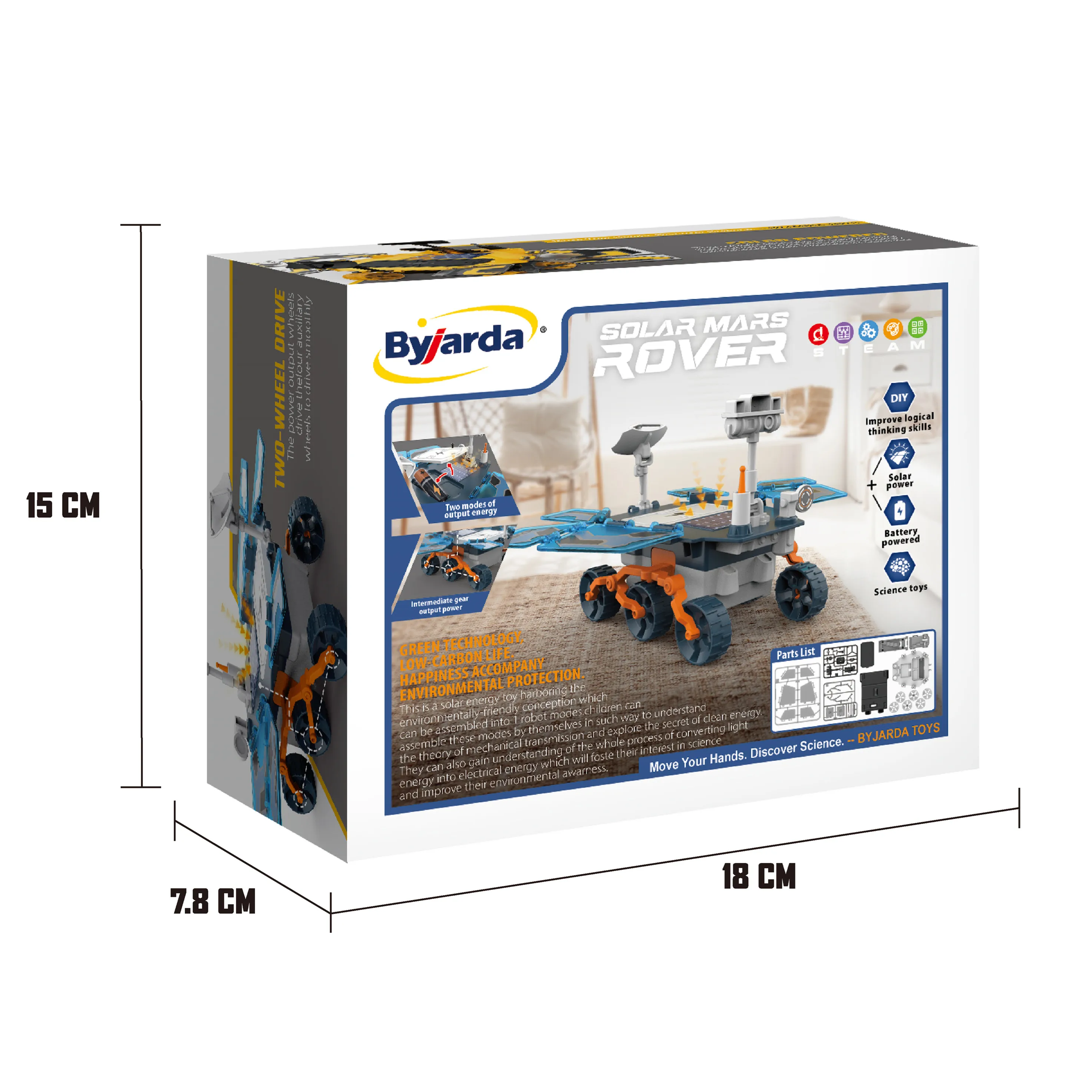 Kouyikou Science Experiment DIY Building Block Education Puzzle Car Mars Rover Model Solar Space Toys Car Gift for Kids