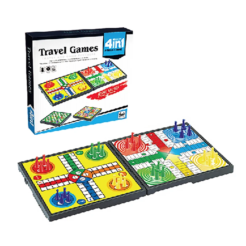 4 in 1 Plastic Ludo and Snakes and Ladders Board Games Set for Kids Adults