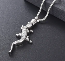 Lizard Cremation Jewelry that holds ashes - Loss Of Pet Stainless Steel Memorial Urn Necklace Holder Keepsake Pendant