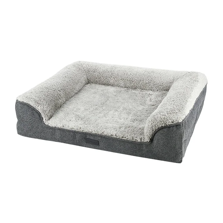 Luxury Orthopedic Pet Sofa Beds Self-Warming Foam and Memory Foam Large Size Breathable Solid Pattern for Jumbo Dogs