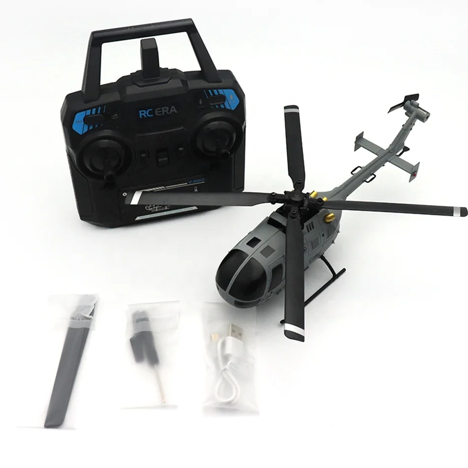 C186 Pro RC Helicopter for Adults 2.4G 4 Channel BO105 Scale with Automatic Stabilization System Hobby Toys