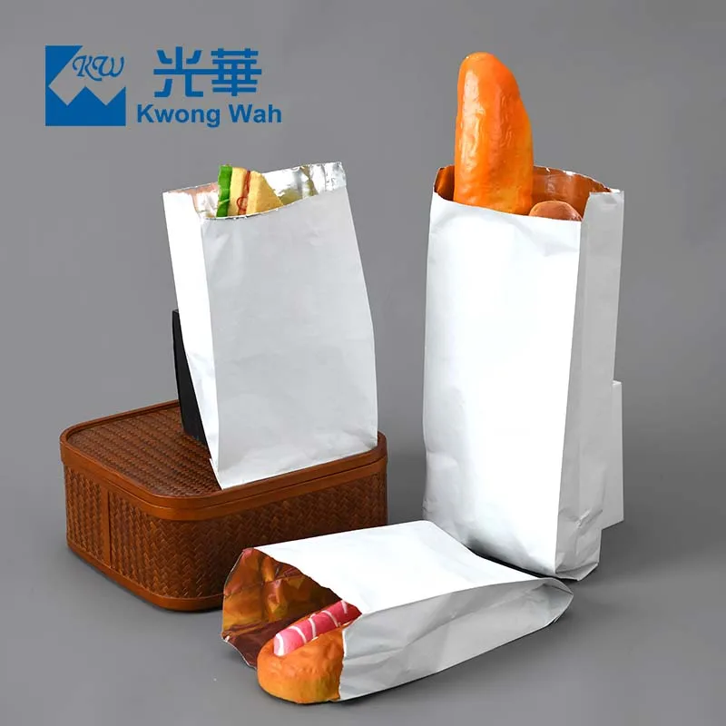 Wholesale High Quality Food Bags Baguette French Caterpillar Bread Bakery Paper Flat Bag