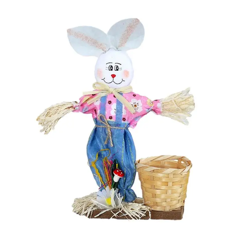
Easter Bunny Scarecrow Handmade Easter Day Decoration for Kids 