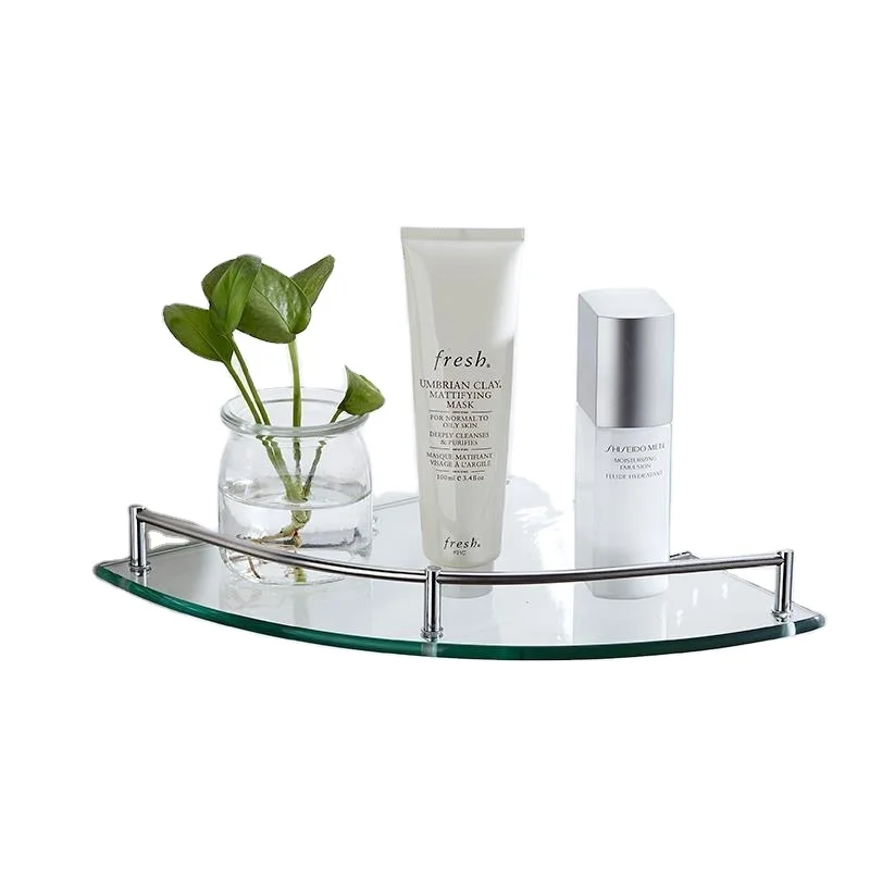 Glass Shelve Stainless Steel Bracket Wall-Mounted Corner Shower Shelf for Bathroom Stainless Steel 304 Bathroom Accessories
