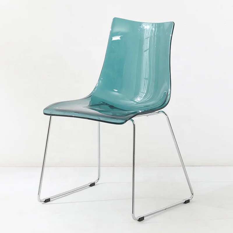 Wholesale Clear Transparent Acrylic Dining Room Chair with Metal Frame for Kitchen Home Office  Dining Room