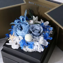 2022 manufacturers wholesale eternal rose flower gift box necklace jewelry eternal flower gift box