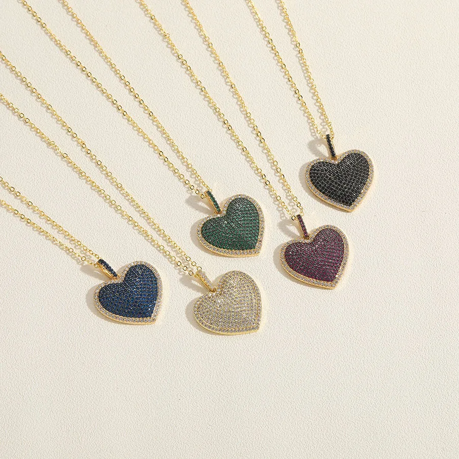2024 Chaine Au Cou Femme En Gros Women Necklace Jewelry Heart Shape Pendant Colliers Zircon Butterfly Collarbone Chain Durante