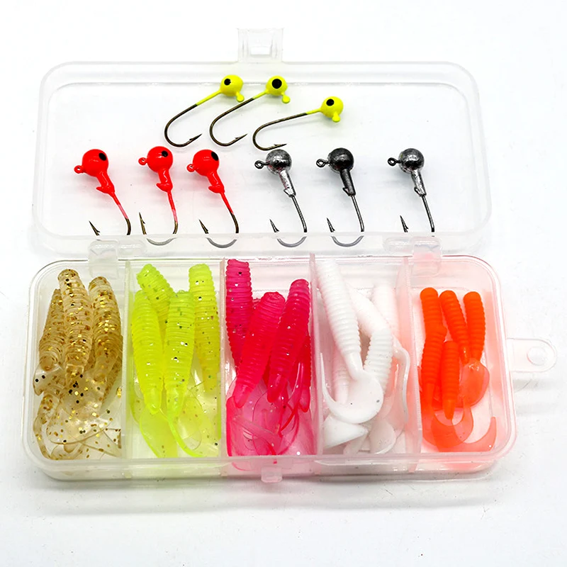 HYD Wholesale Factory Price Fishing Soft Bait Set Fishing Lures Colorful Worm Swing Fishing Bait for sale