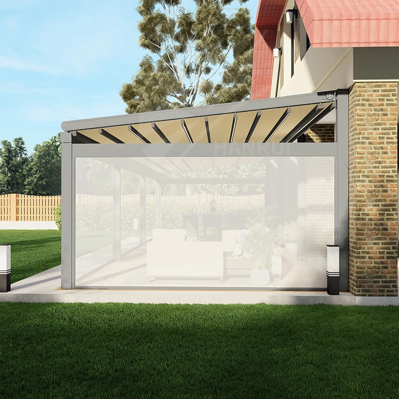 Motorized Or Manual Blackout Curtains Motorized Aluminium Vertical Awning Windproof Smart Blinds Curtains And Shutters