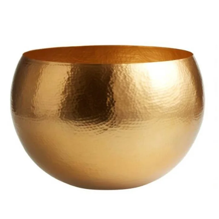 Classic Gold Finished Floor Planter Set of Three Brass Flower Planter Handcrafted Balcony Decorative Garden Planter