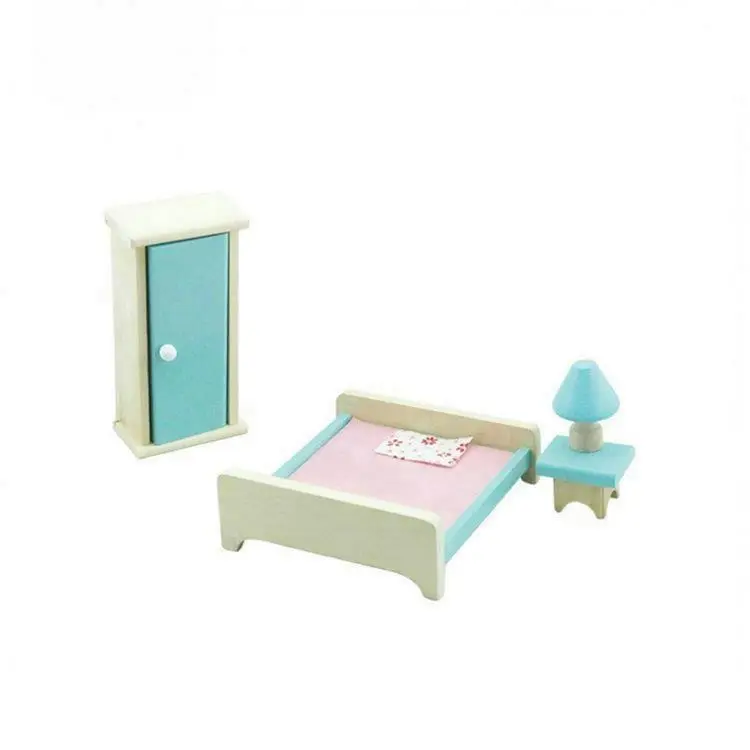 Tookytoy Wooden Doll House Mini Furniture Bedroom