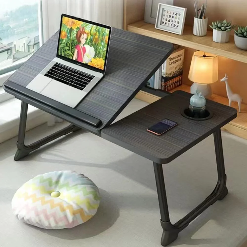 Modern Portable Computer Desk Foldable MDF Bed Tray Colorful Small Study Table for Home Office