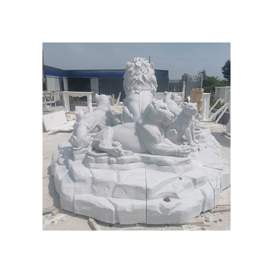 
Оптовая цена, украшение для сада, резная статуя из камня льва 