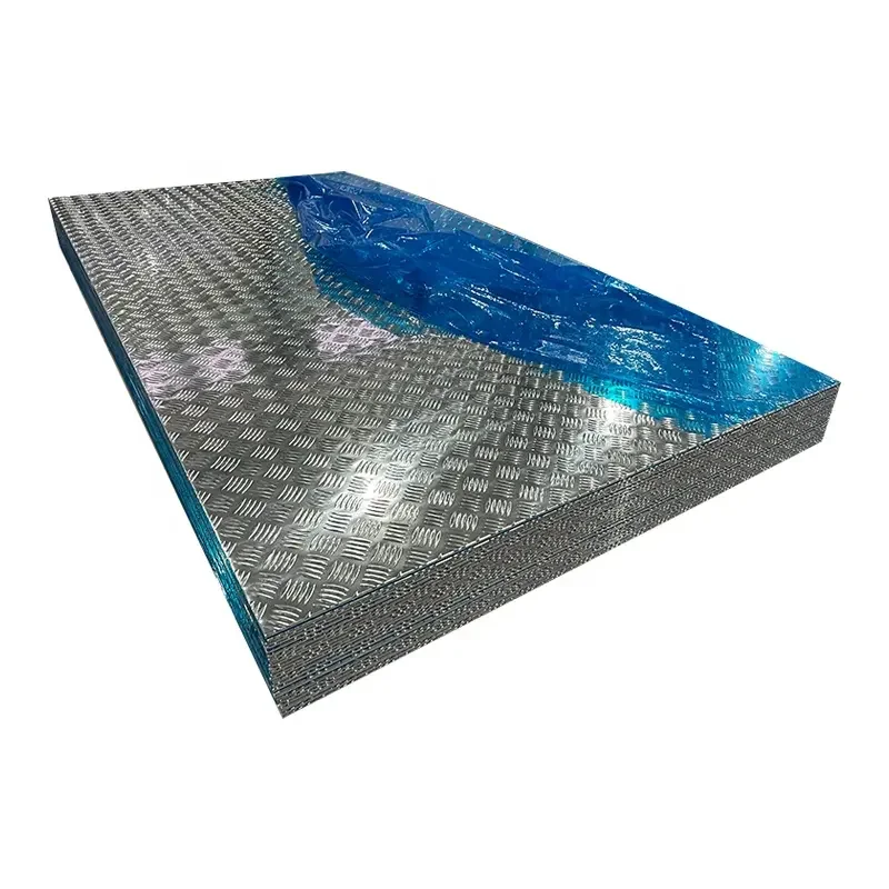 Five Bars Alloy Embossed Checker Tread Sheet Kitchen Utensils 3003 3004 1050 1060 6061 5052 Aluminium Checkered Aluminum Sheet