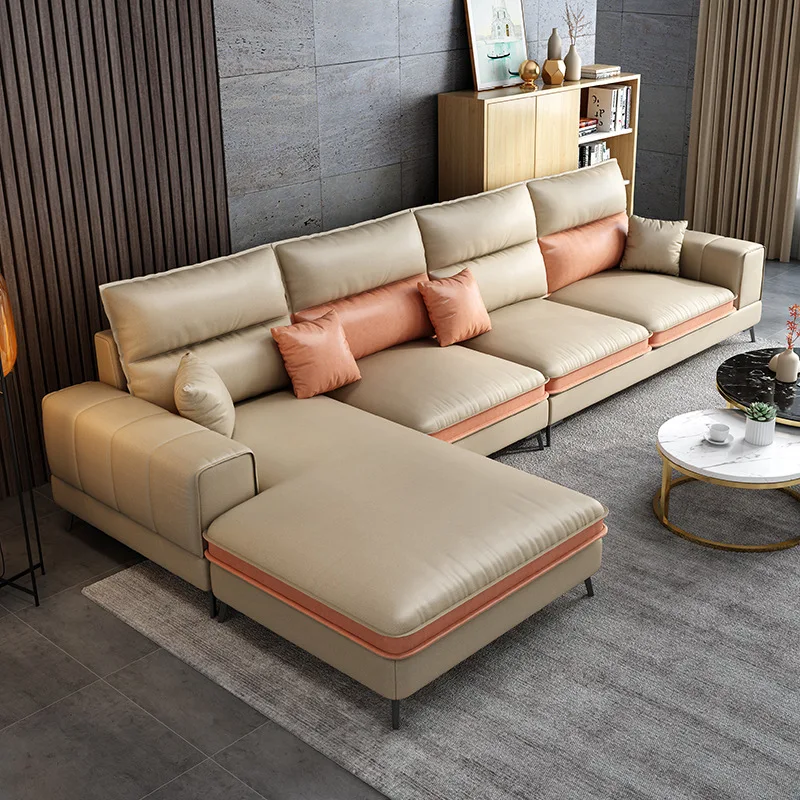 Fabric sofa combination living room renovation simple modern corner sofa small apartment home sofa