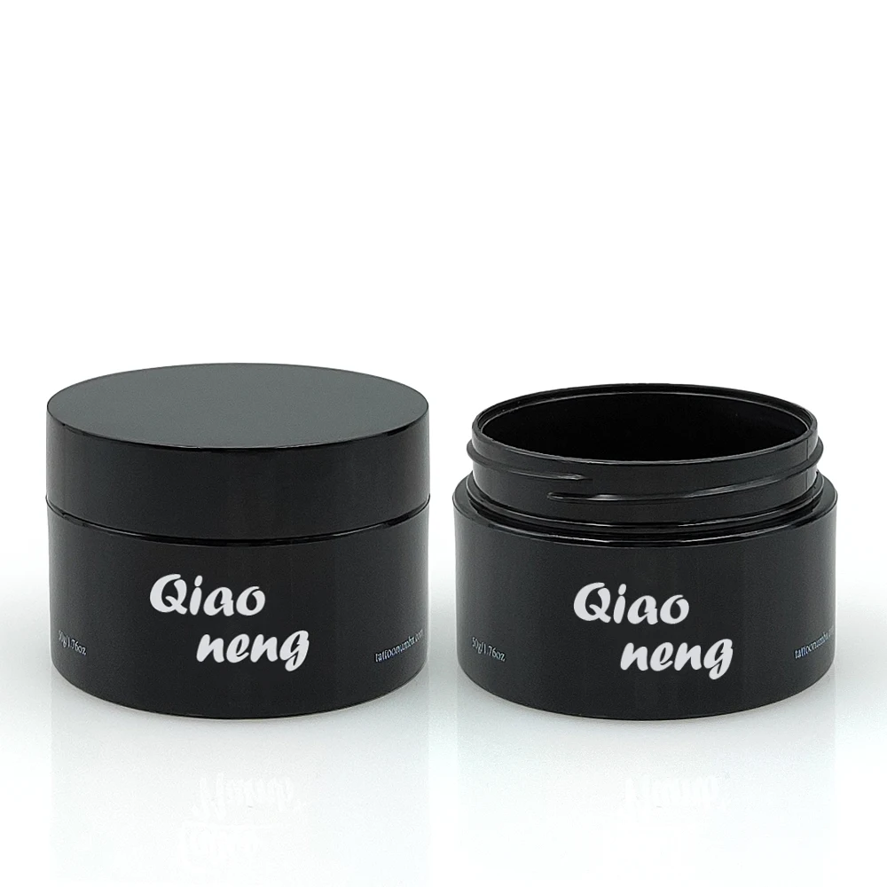 100ML Hot Sale Manufacturers Recycled Empty jar for cosmetic Pet Black Plastic Jar with Screw Cap for Cosmetic Skin Care Cream