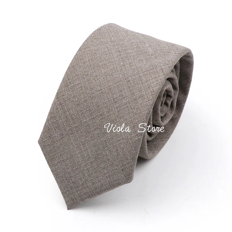 Bamboo Fiber Hot Sandy Grey Dusty Green Blue Pink Anti-wrinkle Necktie Solid 6cm Narrow Wedding Party Men Cravat Gift Accessory